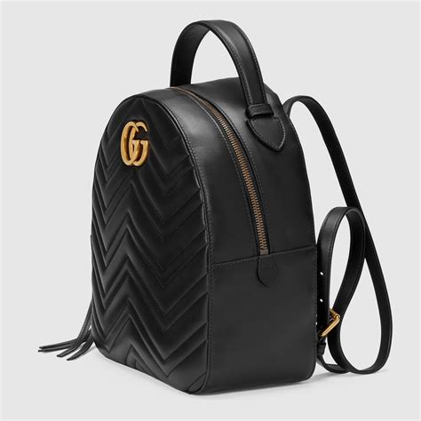 gucci 476671 gg marmont quilted leather backpack black|gucci marmont leather backpack.